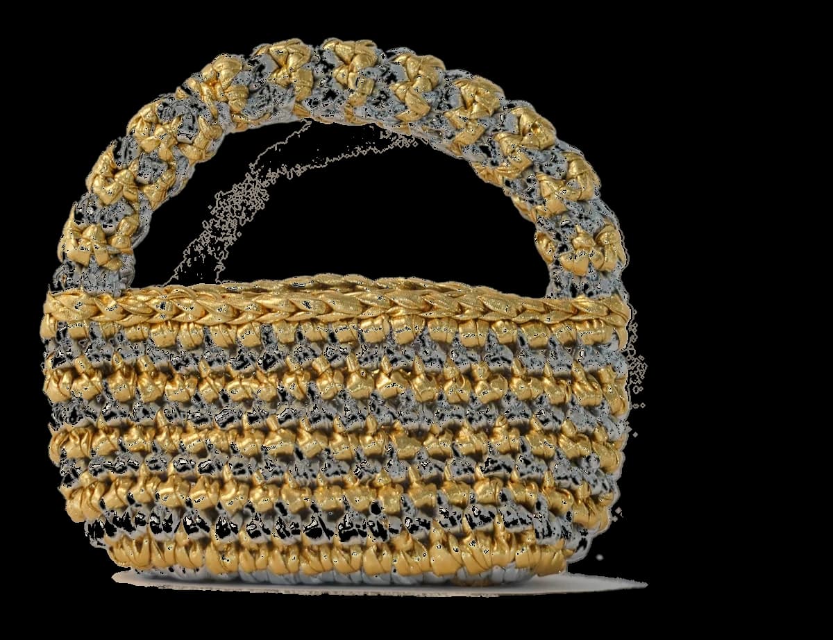 Mini Luna, hand-crocheted by Arcubed — Silver & Gold