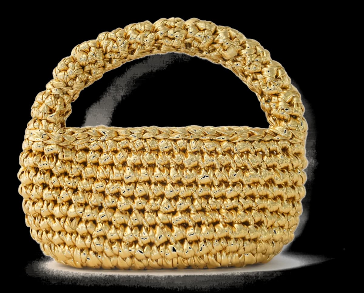 Mini Luna, hand-crocheted by Arcubed — Gold